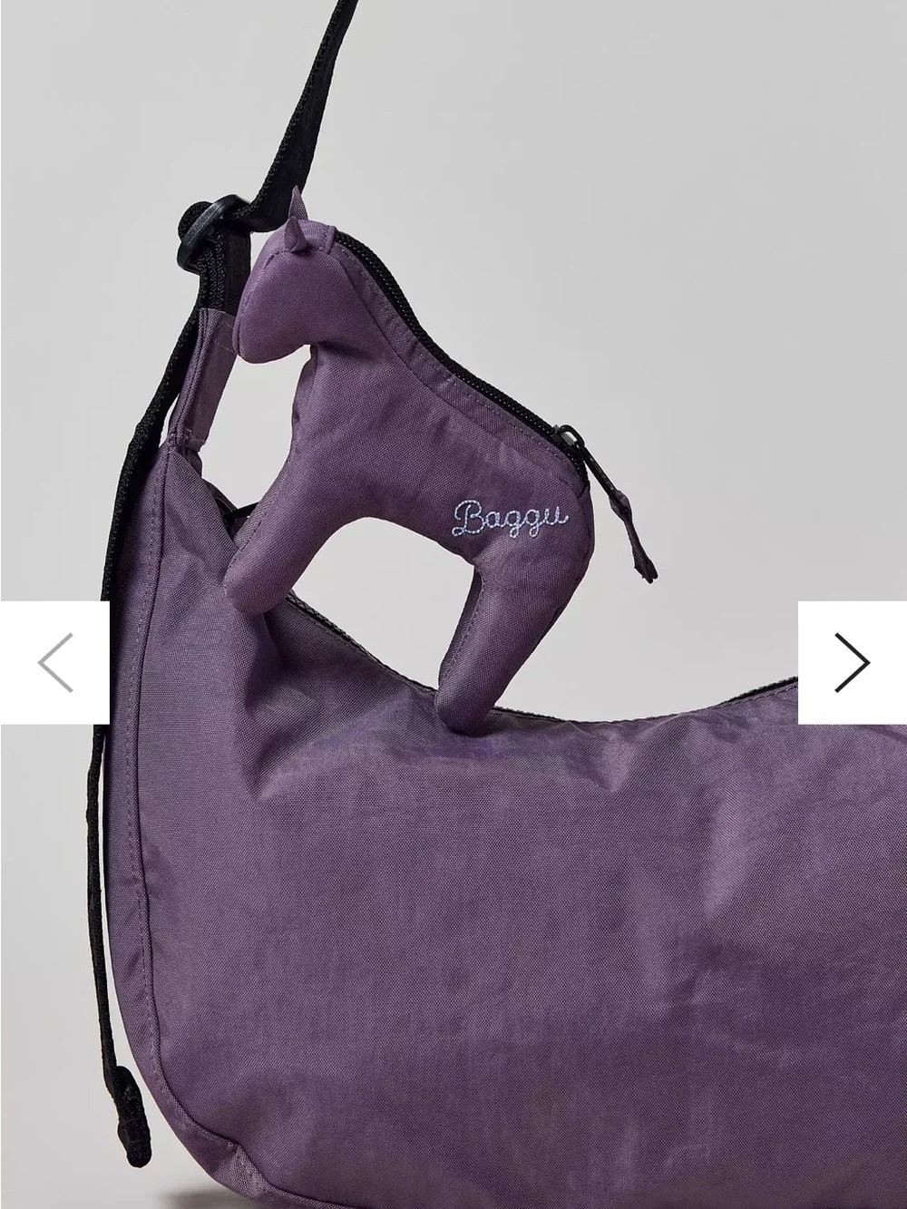 Baggu Horse Charm Keychain Dusty Violet Purple Change Purse Pouch